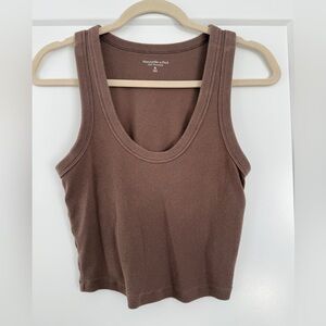 Abercrombie Essentials Scoopneck Tank - M, Brown